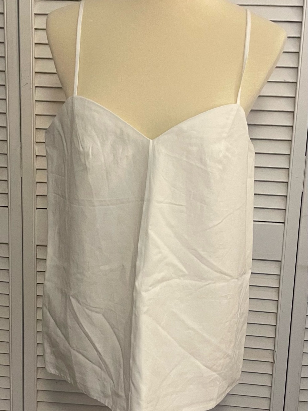 Anthropologie Women’s White linen blend tunic tank top with Spaghetti Straps